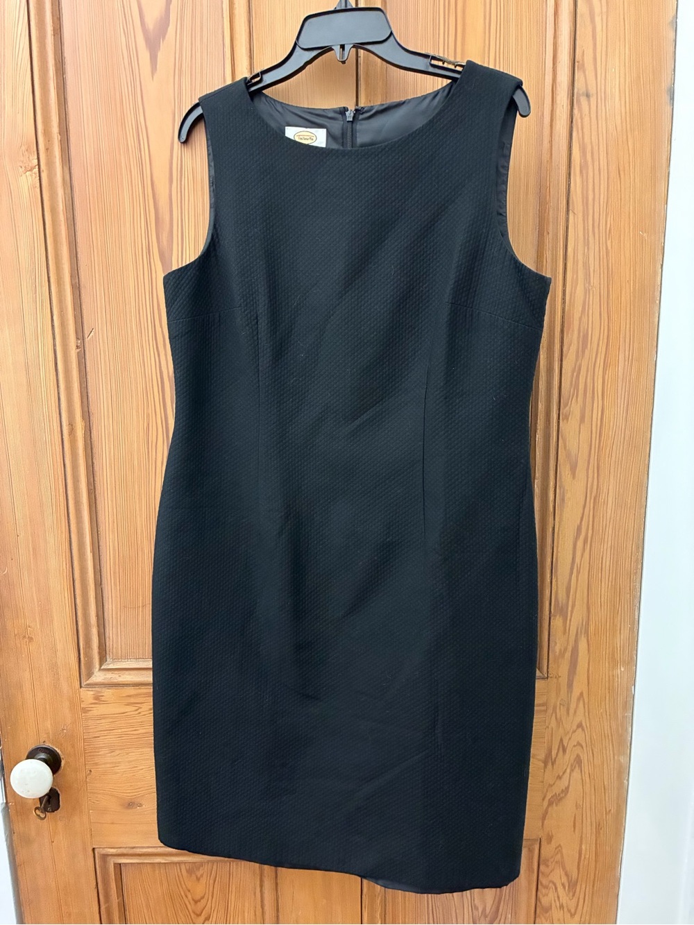 Talbots Womens Sheath Dress SZ 14 Black Sleeveless Workwear Basic Classic Lined